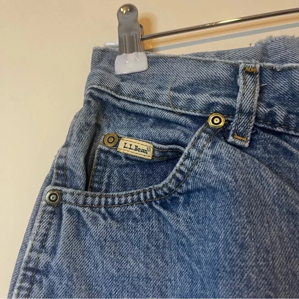 VTG L.L. BEAN 90s High Waisted Contrast Stitching Light Wash Mom Jeans